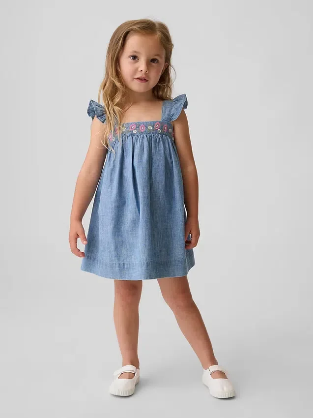 Brodert denimkjole for Baby og Småbarn