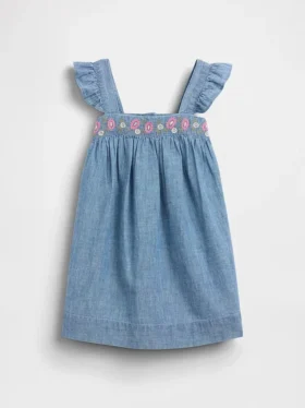 Brodert denimkjole for Baby og Småbarn