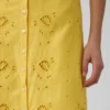 Brodert maxi-kjole i linblanding med spaghettistropper