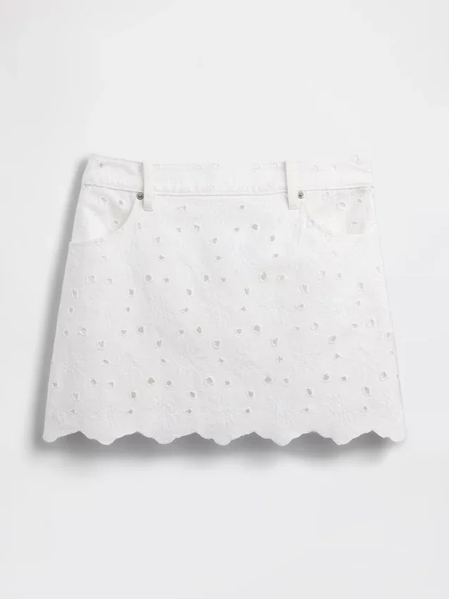 Brodert miniskjørt