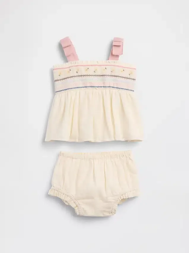 Broderte baby-tanktoppsett