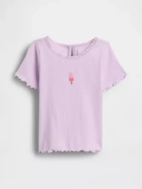 Broderte iskrem-T-skjorte i ribbestrikk for Baby og Småbarn