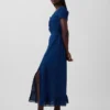 Broderte maxi-kjole med puffermmer