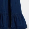 Broderte maxi-kjole med puffermmer