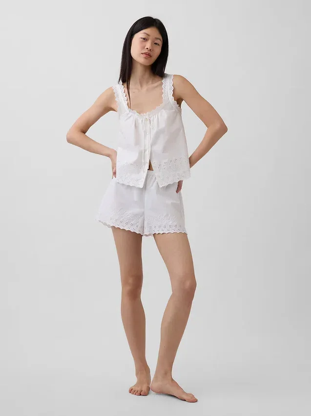 Broderte pyjamas-Shorts