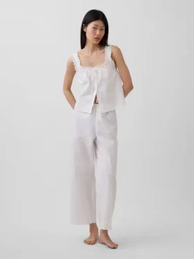 Broderte pyjamasbukser