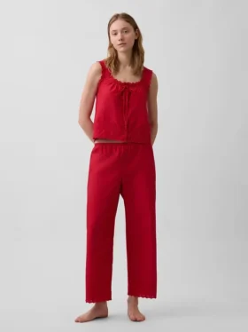 Broderte pyjamasbukser