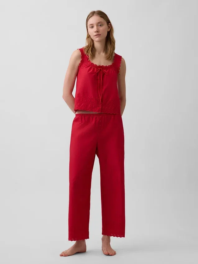 Broderte pyjamasbukser