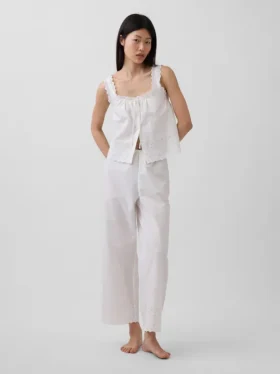 Broderte pyjamasbukser