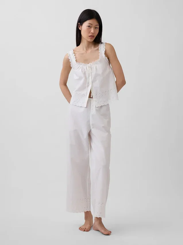 Broderte pyjamasbukser