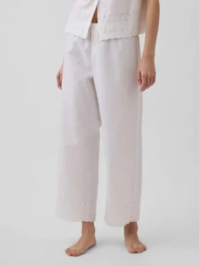 Broderte pyjamasbukser