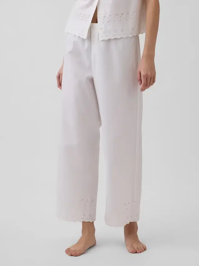 Broderte pyjamasbukser