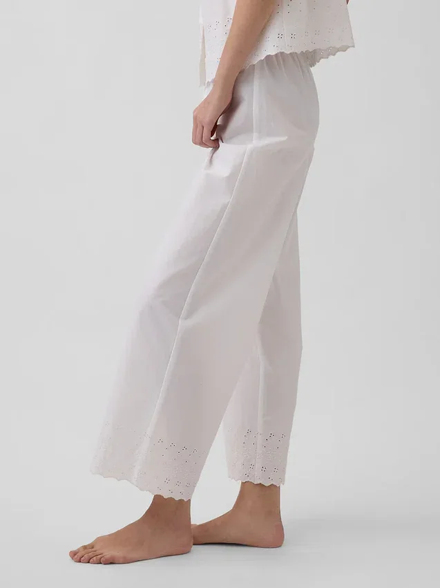 Broderte pyjamasbukser