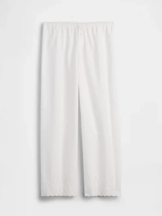 Broderte pyjamasbukser
