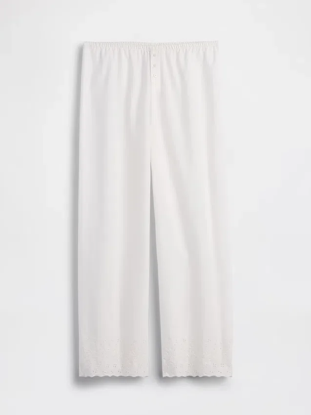 Broderte pyjamasbukser