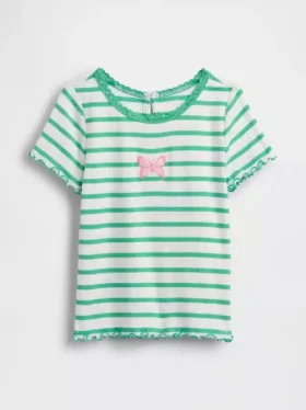 Broderte ribbestrikkede T-skjorter for Baby og Småbarn