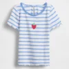 Broderte ribbestrikkede T-skjorter for Baby og Småbarn