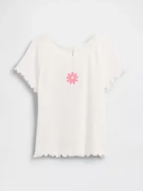 Broderte ribbestrikkede T-skjorter for Baby og Småbarn
