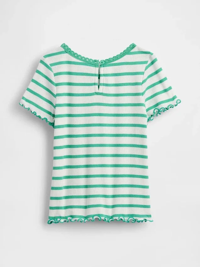 Broderte ribbestrikkede T-skjorter for Baby og Småbarn