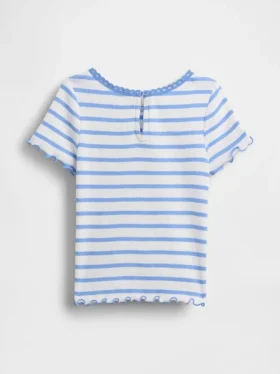 Broderte ribbestrikkede T-skjorter for Baby og Småbarn