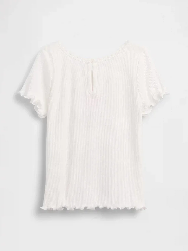 Broderte ribbestrikkede T-skjorter for Baby og Småbarn