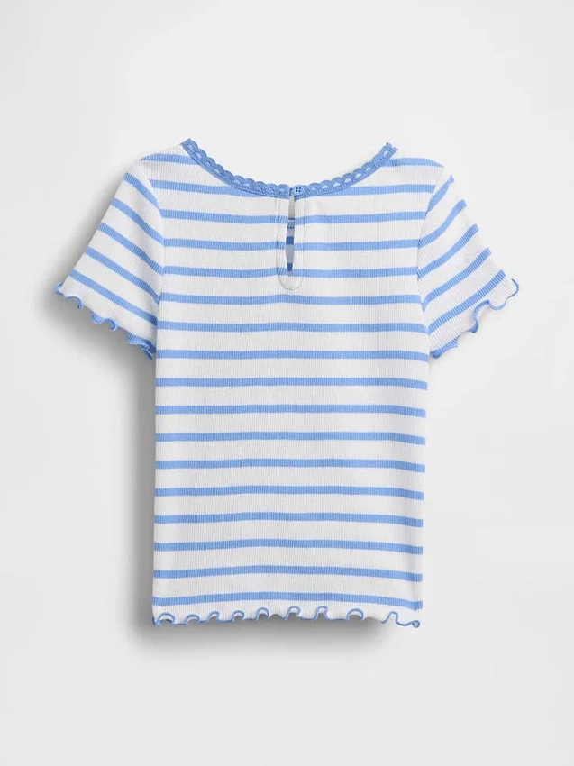 Broderte ribbestrikkede T-skjorter for Baby og Småbarn