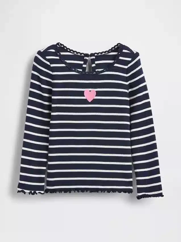 Broderte T-skjorter med grafisk trykk i ribbestrikk for Baby og Småbarn