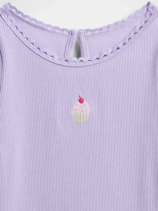Broderte T-skjorter med grafisk trykk i ribbestrikk for Baby og Småbarn