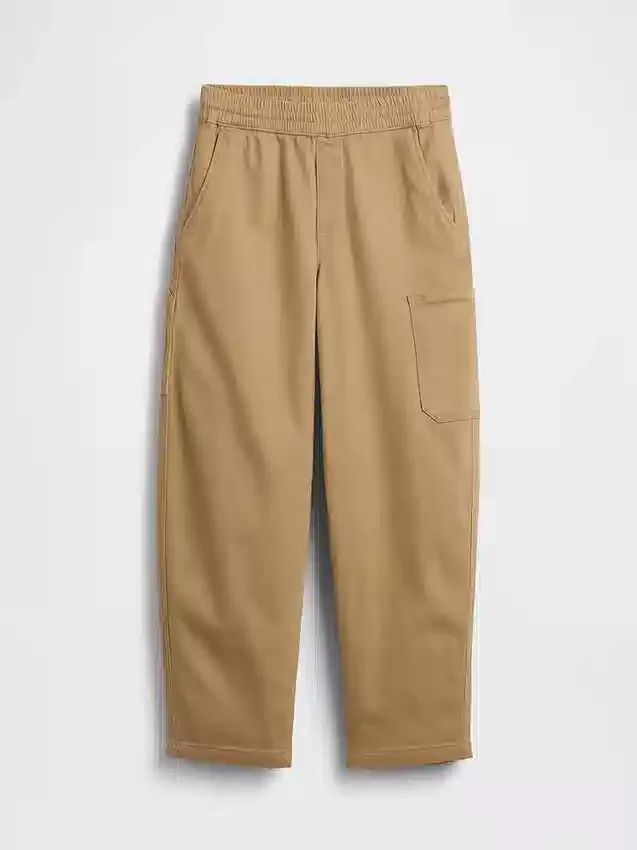 Børstebehandlede, baggy cargobukser med smalere ben