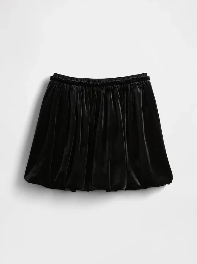 Bubbleskjørt i velour til barn