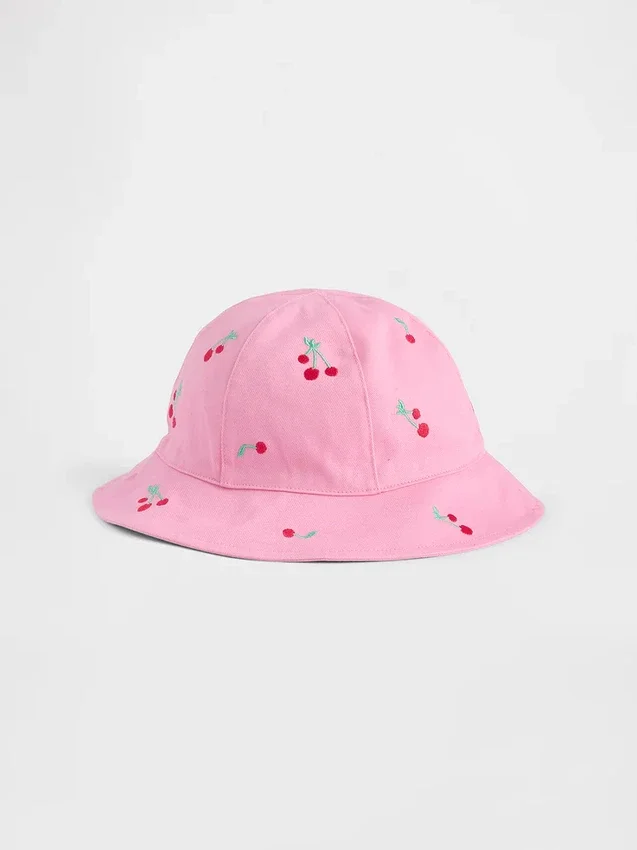 Bucket-hatt for småbarn med kirsebærmotiv
