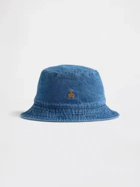 Bucket-hatt i denim for småbarn med Brannan Bear