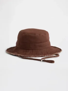 Bucket-hatt med frynser