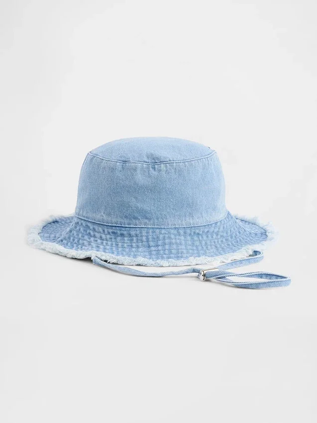Bucket-hatt med frynser