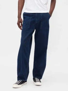 Canvas-jeans med løs passform