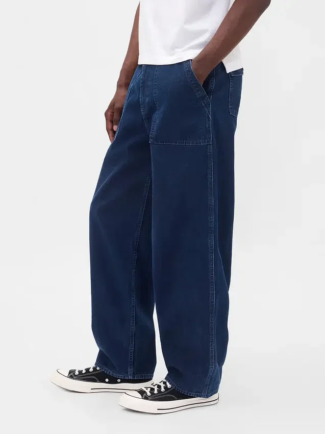 Canvas-jeans med løs passform