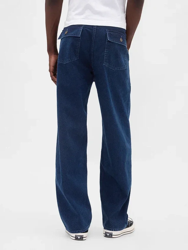 Canvas-jeans med løs passform