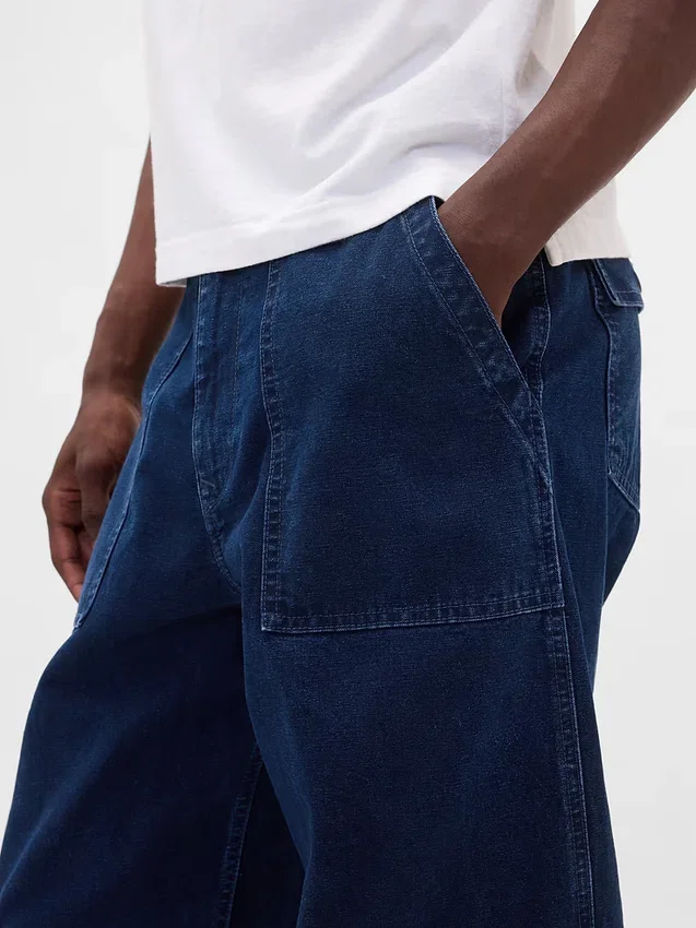 Canvas-jeans med løs passform