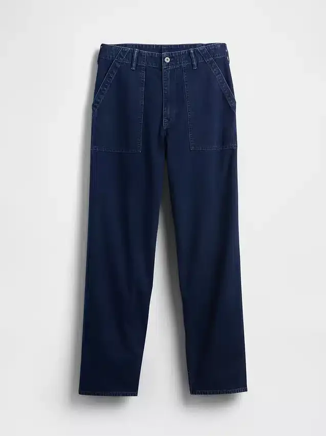 Canvas-jeans med løs passform