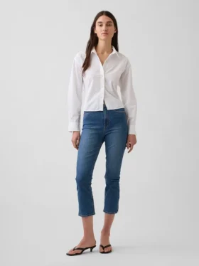 Capri-jeans med høy midje