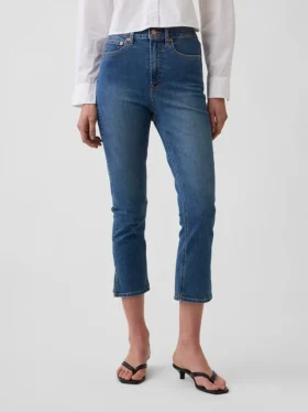 Capri-jeans med høy midje