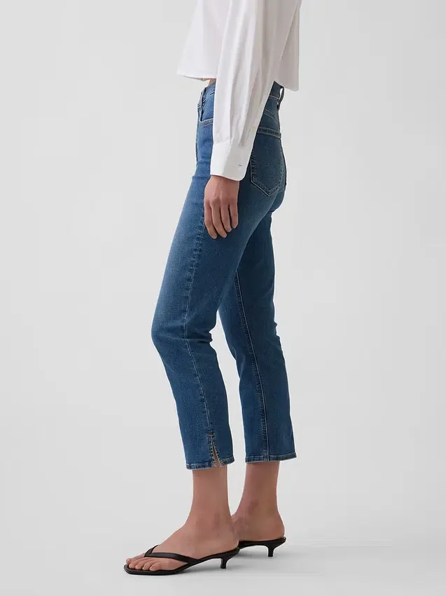 Capri-jeans med høy midje