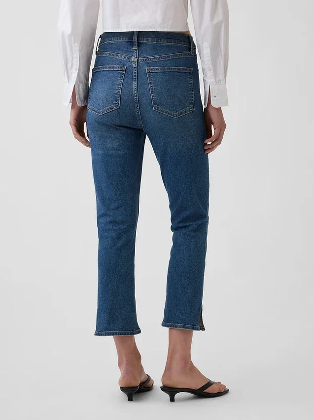 Capri-jeans med høy midje