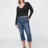 Capri-jeans med høy midje