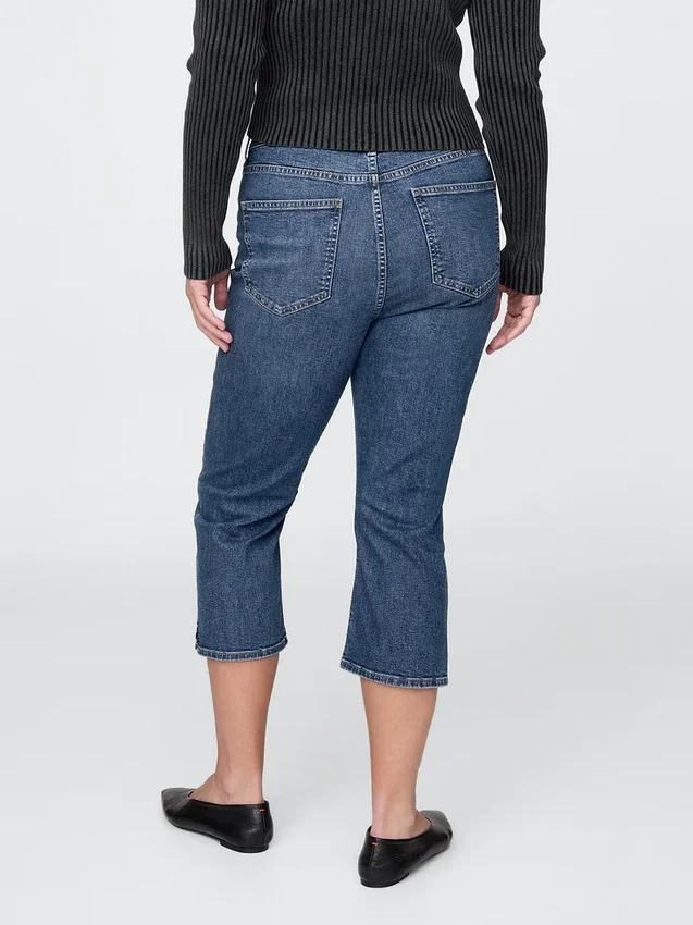 Capri-jeans med høy midje