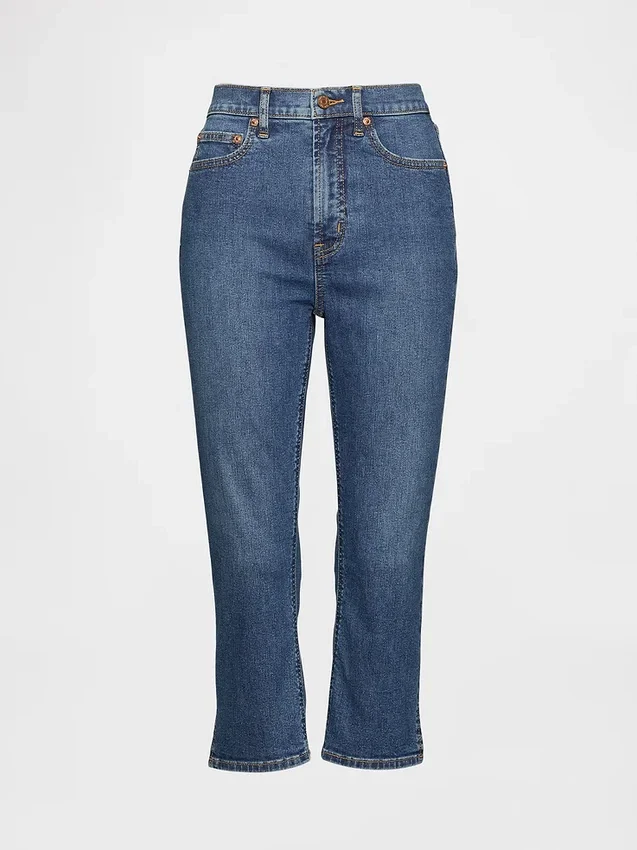 Capri-jeans med høy midje