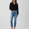 Capri-Jeans med lav midje