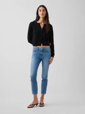 Capri-Jeans med lav midje