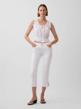 Capri-Jeans med lav midje