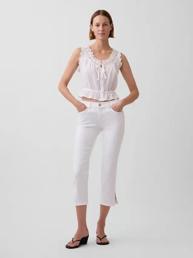 Capri-Jeans med lav midje